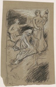Studie for "The Fates Gathering in the Stars" av Elihu Vedder