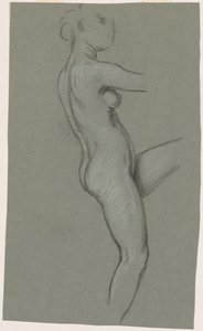 Studie for "The Fates Gathering in the Stars" av Elihu Vedder