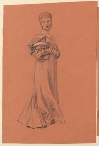 Studie for "Bryllupsprosesjon" av Elihu Vedder