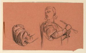 Studie for "Bryllupsprosesjon" av Elihu Vedder