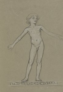 Studie for bevinget ungdom (det nye året) av Elihu Vedder