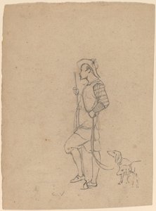 Studie av jeger med hunder, ca. 1858. av Elihu Vedder