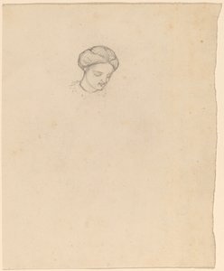 Studie av et jentehode, ca. 1858. av Elihu Vedder