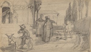 Lignelsen om mølleren og eselet, ca. 1859. av Elihu Vedder