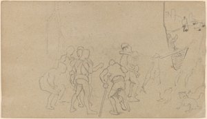 Landsbyscene, ca. 1859. av Elihu Vedder