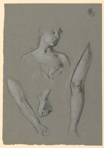 detaljer om figurstudier av Elihu Vedder