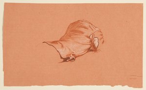 draperistudie for kostymert mannlig torso av Elihu Vedder