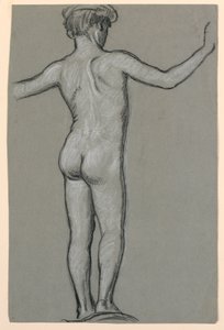 figurstudie for en fontenedesign av Elihu Vedder