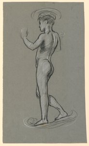 figurstudie for en fontenedesign av Elihu Vedder