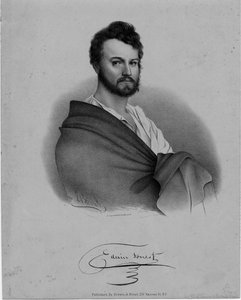 Edwin Forrest (1806-72), skuespiller, Nathaniel Currier litografi, utgitt av Brown und Minot, New York