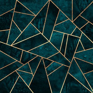 Elegant geometri i blågrønn