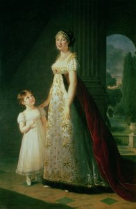 Maria Carolina Bonaparte (1782-1839) Dronning av Napoli med datteren Laetitia Murat av Elisabeth Louise Vigee Lebrun