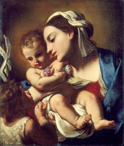 Madonna og barn med spedbarnet Saint John, 1664.
