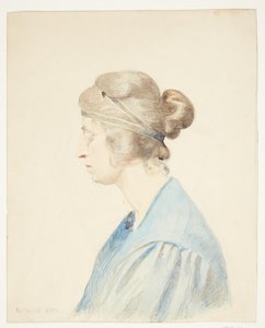 Portrett av Olivia Holm-Møller (byste i profil) av Elise Konstantin Hansen