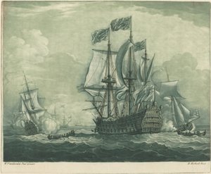 Fraktscene med krigsmann, 1720-tallet.