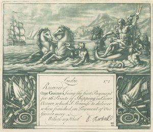 Abonnementskvittering, 1720-tallet.