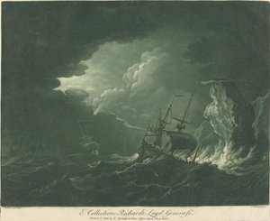 Fraktscene fra samlingen til Richard Lloyd av Elisha Kirkall after Willem van de Velde the Elder