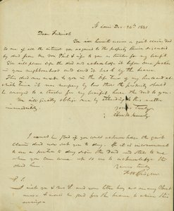 Brev til Frederick Saugrain fra Eliza Kennerly, 24. desember 1841 av Eliza Kennerly