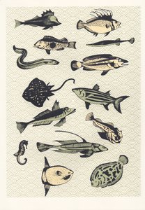 Yellow Japanese Fish, 2016 (skjermtrykk) av Eliza Southwood