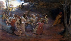 The Pied Piper of Hamelin (blandet media på papir)