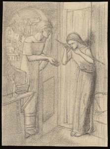 Kontorist Saunders (blyant på papir) av Elizabeth Eleanor (1834 62) Siddal