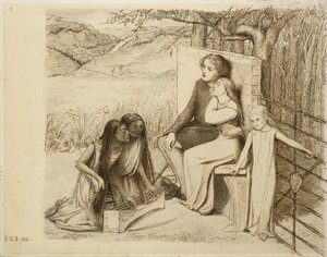 Two Lovers, 1854 (penn og brunt blekk på off-white papir)
