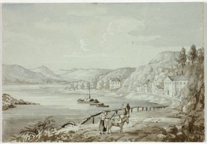 På Rhinen (recto), og mor og barn (verso) av Elizabeth Murray