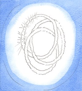 En russisk giftering: En trippel giftering er et symbol på guddommen, den er enkel og vakker, 2001 (w/c på papir)