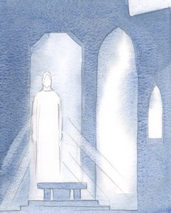 Alle gode ting og alle gaver og kunnskap i bønn kommer til oss gjennom Kristus, 2000 (w/c på papir) av Elizabeth Wang