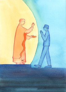 Er vi i en "State of Grace" eller ikke? Det er viktig at vi innrømmer og unngår alvorlig synd, 2002 (w/c på papir) av Elizabeth Wang