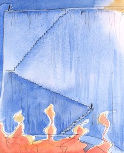 Ved en oppriktig bønn om hjelp kan en person motta fra Gud nok nåde til å kunne snu, 2004 (w/c på papir) av Elizabeth Wang
