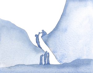Ved tro på Kristus, fritt gitt til oss, ledes vi til å gå i forbønn for andre og hjelpe dem i deres vanskeligheter, 2000 (w/c på papir) av Elizabeth Wang
