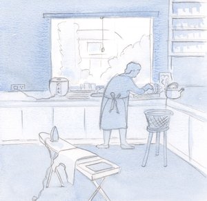 Arbeid er ikke lenger gjøremål, hvis vi utelukkende jobber for Kristi kjærlighet, 2000 (w/c på papir) av Elizabeth Wang