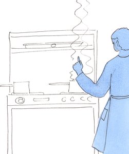 Chris ser og beundrer alle de gode små tingene vi gjør av kjærlighet til ham, så vel som våre prøvelser og vanskeligheter, når vi handler i veldedighet for å hjelpe andre mennesker., 2004 (w/c på papir) av Elizabeth Wang