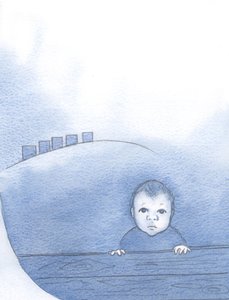 Kristus, som en baby, sann Gud og sann mann, var underlagt andre og ventet på kjærlighet og varme, 2000 (w/c på papir) av Elizabeth Wang