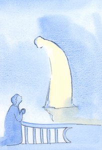 Kristus er øm og snill når vi vender oss til ham, 2002 (w/c på papir) av Elizabeth Wang