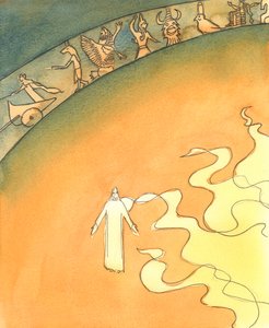 Kristus er virkelig Gud og menneske, 2003 (w/c på papir) av Elizabeth Wang