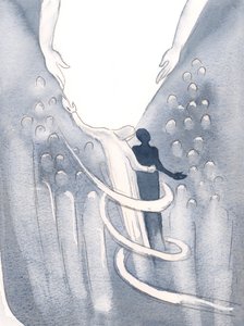 Kristus beroliget meg, og pakket inn sjelen min i kjærlighet, og ledet meg mot lyset, 2000 (w/c på papir) av Elizabeth Wang