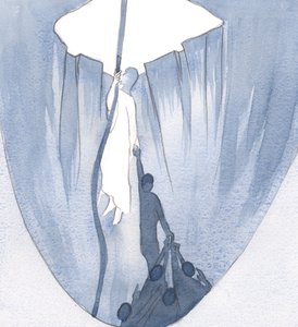 Kristus viste meg at mens jeg holder på ham, holder andre fast i meg. Hvor mange personer stoler på meg, som jeg stoler på Ham!, 2001 (w/c på papir) av Elizabeth Wang