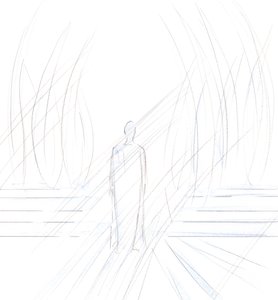 Kristus sto foran meg, omgitt av engler. Han sa: "Vi ærer de som ærer meg", 2001 (w/c på papir) av Elizabeth Wang