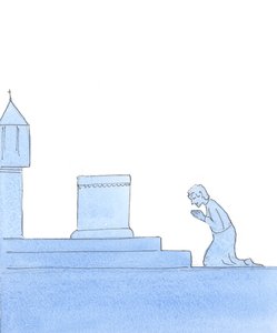 Kristus fortalte meg: "Ved ærbødighet går du inn i mysteriet, 2004 (w/c på papir) av Elizabeth Wang