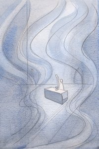 Kristi herlighet er som en ild som lyser opp vår helligdom: med ekte tro, hvem kan bli distrahert fra et slikt syn?, 2001 (w/c på papir) av Elizabeth Wang