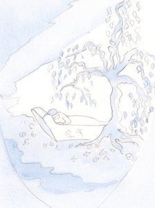 Kristi nærvær i sjelen er som en blomstrende gren av frisk blomst, 2000 (w/c på papir) av Elizabeth Wang