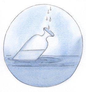 Kristi rene sannhet helles - jeg så - dråpe for dråpe inn i sjelen, samlet i beredskap for en stor utgytelse., 2001 (w/c på papir) av Elizabeth Wang
