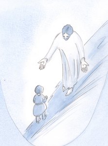 Vanskelige trinn: lære å gå, lære å følge Kristus, 2001 (w/c på papir) av Elizabeth Wang