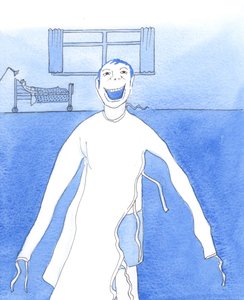 Vanskeligheter og tilsynelatende katastrofer kan forsynende gi folk tid til å tenke på meningen med livet, 2005 (akvarell på papir) av Elizabeth Wang