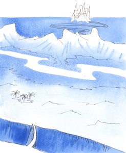 Enhver Kristi venn må foreta en reise før han kan nå himmelen, 2005 (akvarell på papir) av Elizabeth Wang
