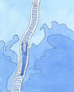Alle som er fast bestemt på å sikte mot perfeksjon, og å elske Kristus slik han fortjener å bli elsket, vil på et tidspunkt trenge å "holde fast" med blødende hender, 2003 (w/c på papir) av Elizabeth Wang