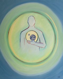 Fra Guds hjerte har alt som eksisterer oppstått, 2003 (olje om bord) av Elizabeth Wang