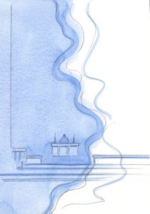 Gud vår Fader er som en flammende ild som «bæres» Kirken som beskytter oss, slik Kristus utfrir oss fra frykt, 2002 (w/c på papir) av Elizabeth Wang